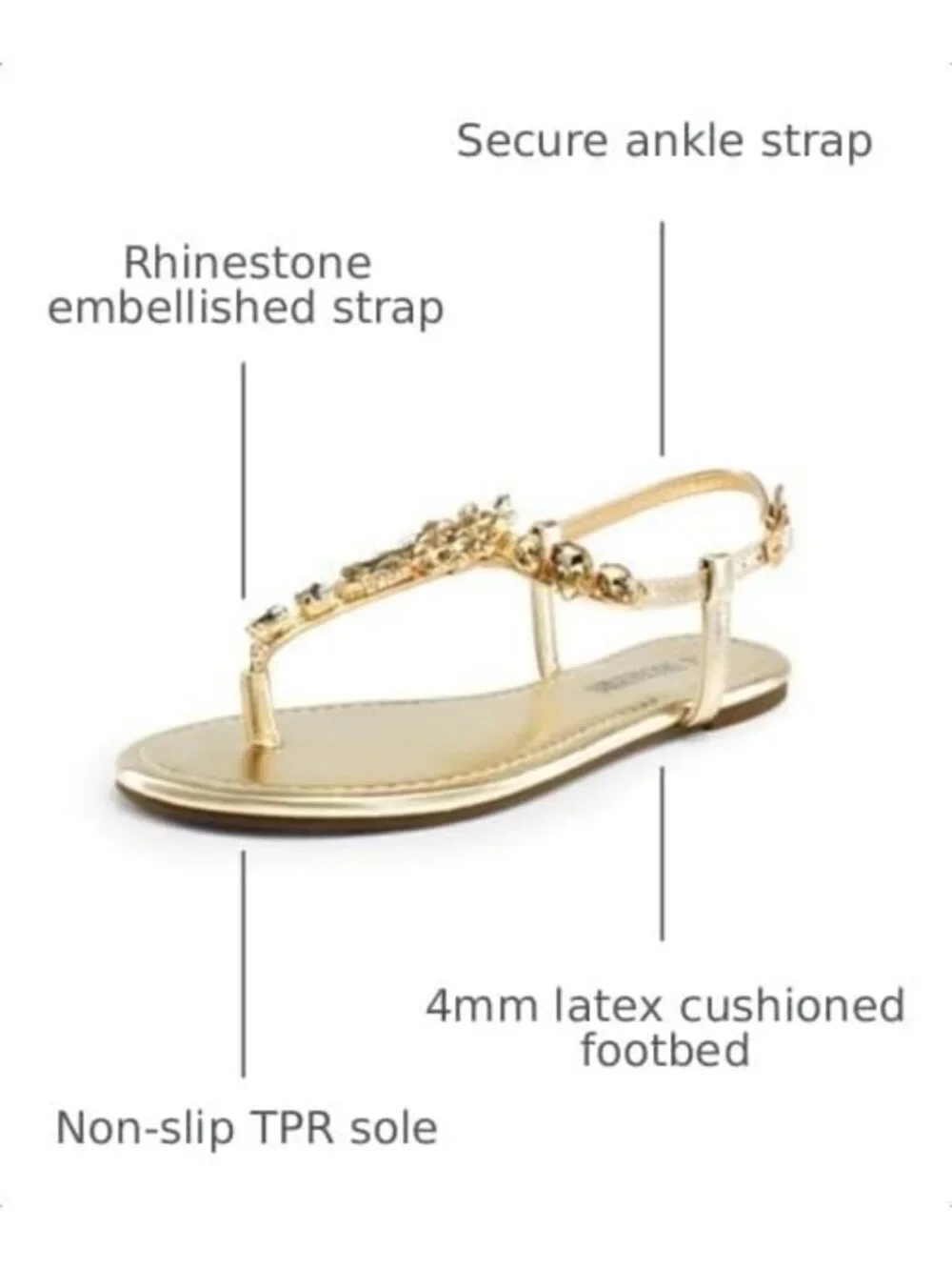 Stylish Women's Rhinestone Flat Sandals | Comfortable Summer Footwear
